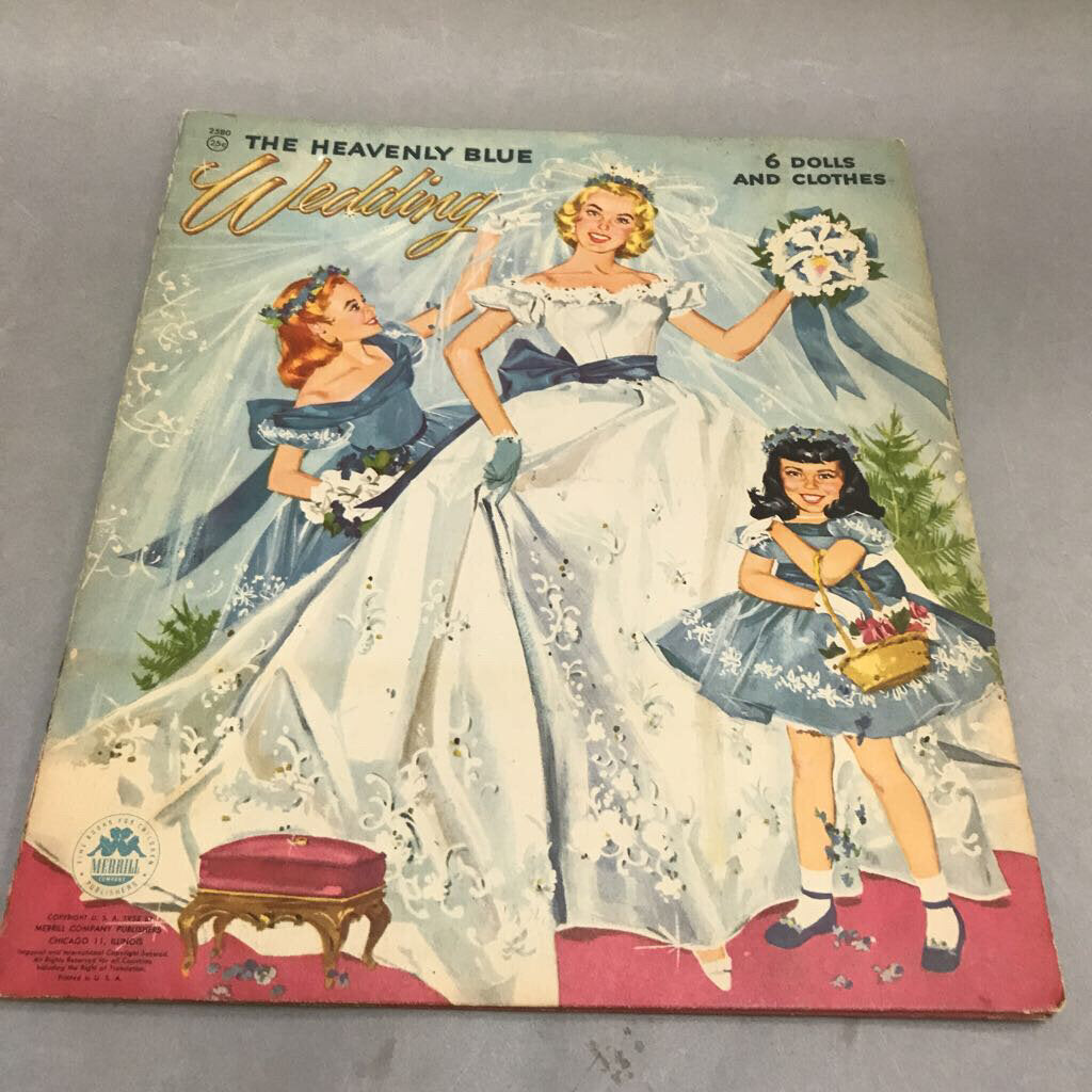 Vintage 1955 Merrill Heavenly Blue Wedding Paper Doll Set Main