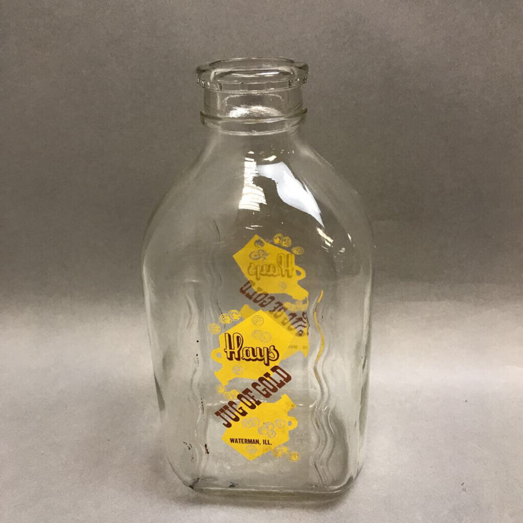 Hays Dairy Half-gallon Milk Bottle; Waterman, Il (~10