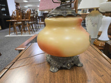 Load image into Gallery viewer, Electric GWTW Parlor Lamp, Painted Floral Scene (~24x14x14)