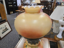 Load image into Gallery viewer, Electric GWTW Parlor Lamp, Painted Floral Scene (~24x14x14)
