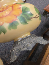 Load image into Gallery viewer, Electric GWTW Parlor Lamp, Painted Floral Scene (~24x14x14)