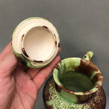 Load image into Gallery viewer, Mexican Green Drip Pottery 10pc Tea Set (As-Is) (10")
