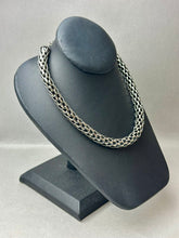 Load image into Gallery viewer, Vintage MCM Napier Signed Woven Silvertone Wheat Chain 17" Necklace & 1" Clip Earrings Set