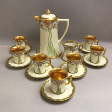 Load image into Gallery viewer, Limoges Chocolate Pot w/ Creamer, Cups & Saucers (9.5")
