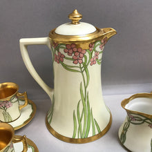 Load image into Gallery viewer, Limoges Chocolate Pot w/ Creamer, Cups & Saucers (9.5")