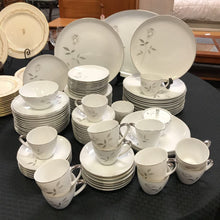 Load image into Gallery viewer, Mikasa 'Carla' China Set; White w/ Gray Roses - 75pc
