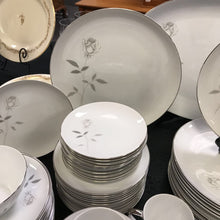 Load image into Gallery viewer, Mikasa 'Carla' China Set; White w/ Gray Roses - 75pc