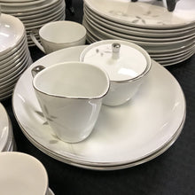 Load image into Gallery viewer, Mikasa 'Carla' China Set; White w/ Gray Roses - 75pc