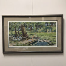 Load image into Gallery viewer, Charles Peterson Signed & Framed Print, "Picnic", Countryside Sunlit Park w/ Figures From the Past (~26x42)