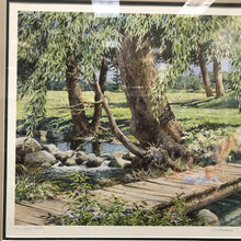 Load image into Gallery viewer, Charles Peterson Signed & Framed Print, "Picnic", Countryside Sunlit Park w/ Figures From the Past (~26x42)