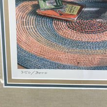 Load image into Gallery viewer, Charles Peterson Signed & Framed Print, "Bedtime Story", Rocking Chair in House w/ Figures From the Past Reading (37x31.5)