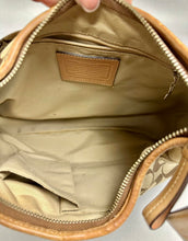 Load image into Gallery viewer, Coach Hamptons Hobo Signature Logo Canvas Leather Trim Purse As-Is (12x14x3")
