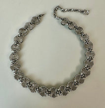 Load image into Gallery viewer, Vintage Bogoff Faux Onyx Clear Rhinestone Silvertone Collar Necklace & Clip Earrings Set Signed (16", 1.25")