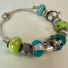 Load image into Gallery viewer, Pandora Moments Sterling Snake Chain Charm Bracelet w/ Pandora & Pandora-Style Slide Charms (8")
