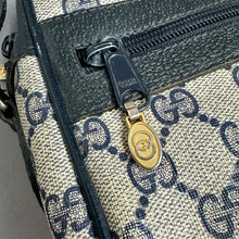 Load image into Gallery viewer, Vintage Gucci Ophidia 1980s Navy Monogram Canvas Crossbody Bag Purse (7x9x3")