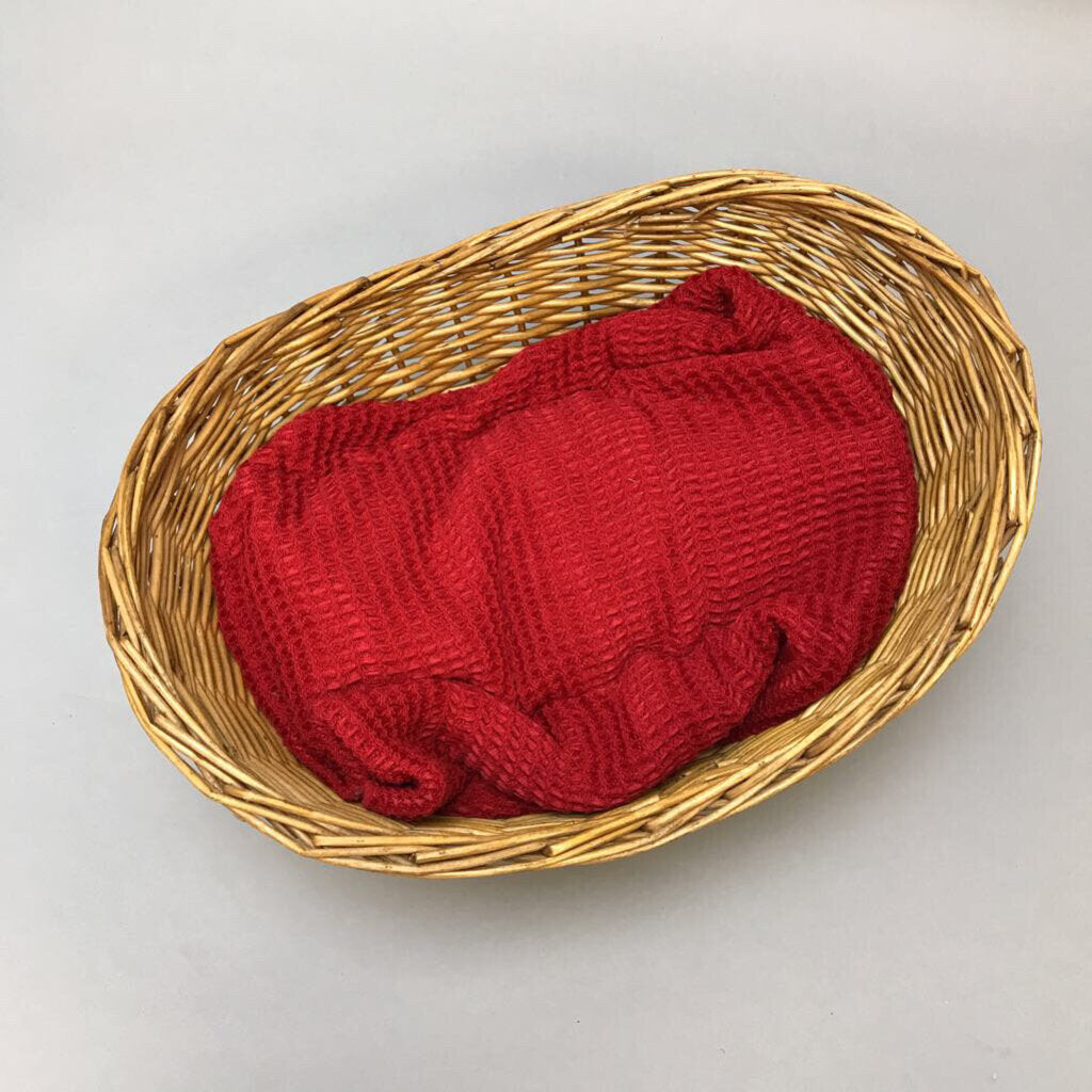 Christmas Ceramic Bread Basket with Red Tea Towel