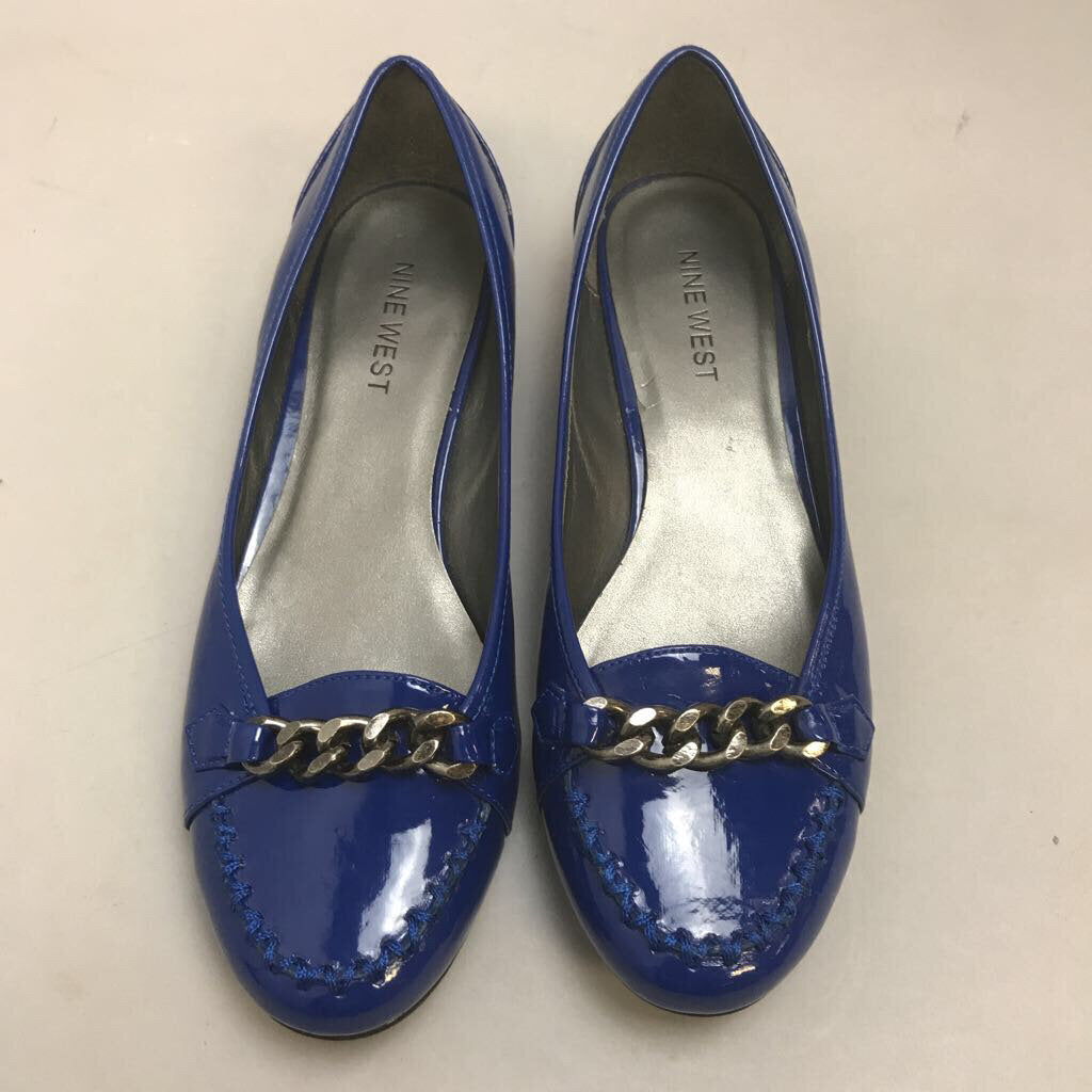 nine west navy flats