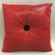 Load image into Gallery viewer, Red Square Pillow, Black Center Dot (~15x15) (2 Available)

