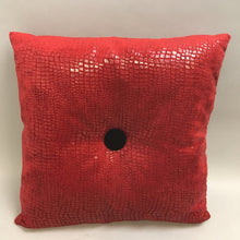 Load image into Gallery viewer, Red Square Pillow, Black Center Dot (~15x15) (2 Available)
