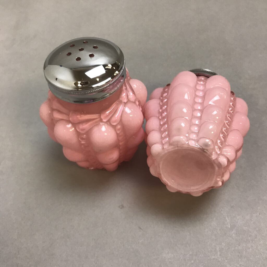 Salt and Pepper Shakers with Tray, Dresden Style, Hand Applied Pink Ro –  Antigo Trunk