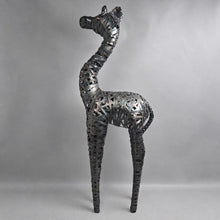 Load image into Gallery viewer, Copper-Tone Woven Strap Metal Giraffe Statue (42")
