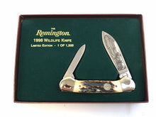 Load image into Gallery viewer, Remington 1998 Wildlife Series Limited Edition Knife 1 of 1500 Moose Box COA NOS
