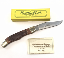 Load image into Gallery viewer, Remington Shotgun Commemorative Knife #11-87 Auto 870 Pump w/ Box, Paper NOS
