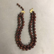 Load image into Gallery viewer, Brown Marbled Lucite 2 Strand Necklace
