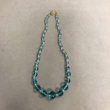 Load image into Gallery viewer, Blue Faceted Graduated Bead Necklace w/ 14/20 Gold Filled Clasp
