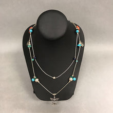 Load image into Gallery viewer, Carolyn Pollack Sterling Multi-Stone Satellite Charm Necklace
