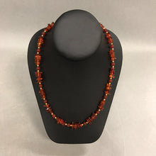 Load image into Gallery viewer, Goldtone Amber Chip Bead Necklace, Bracelet, Clip Earrings Set
