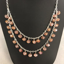 Load image into Gallery viewer, Silvertone Pink Iridescent Bead Necklace &amp; Earrings Set
