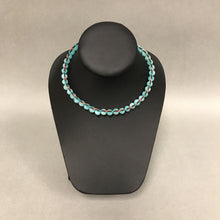 Load image into Gallery viewer, Aqua Glass Bead Leather Choker
