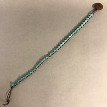 Load image into Gallery viewer, Aqua Glass Bead Leather Choker
