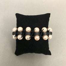 Load image into Gallery viewer, Lee Angel Faux Pearl Black Link Bracelet
