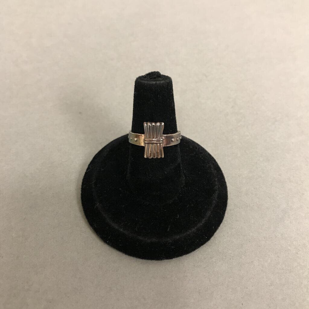 Sterling Stamped Pinky Ring sz 4