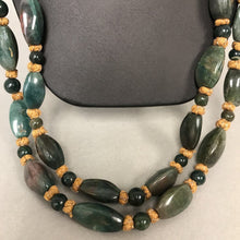 Load image into Gallery viewer, Long Jasper &amp; Woven Textile Bead Necklace

