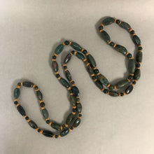 Load image into Gallery viewer, Long Jasper &amp; Woven Textile Bead Necklace
