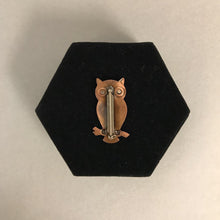 Load image into Gallery viewer, Handmade Copper Owl Pin
