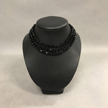 Load image into Gallery viewer, Vintage Black Faceted Bead Triple Strand Necklace
