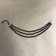 Load image into Gallery viewer, Vintage Black Faceted Bead Triple Strand Necklace
