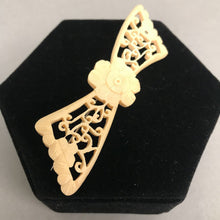 Load image into Gallery viewer, Vintage Hand Carved Bone Floral Pin
