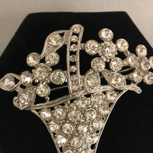 Load image into Gallery viewer, Vintage Flower Basket Rhinestone Pin (AS-IS)
