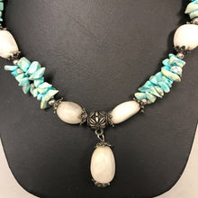 Load image into Gallery viewer, Sterling Dyed Turquoise Moonstone Necklace
