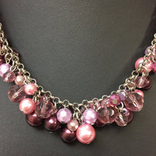 Load image into Gallery viewer, Purple Faux Pearl &amp; Glass Bead Necklace
