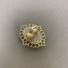 Load image into Gallery viewer, Mooncalf Handmade Faux Turquoise Ornate Setting Adjustable Ring
