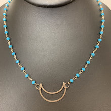Load image into Gallery viewer, Mooncalf Beaded Chain Crescent Moon Necklace
