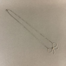 Load image into Gallery viewer, Mooncalf Handmade Sterling Bow on Stainless Chain Necklace
