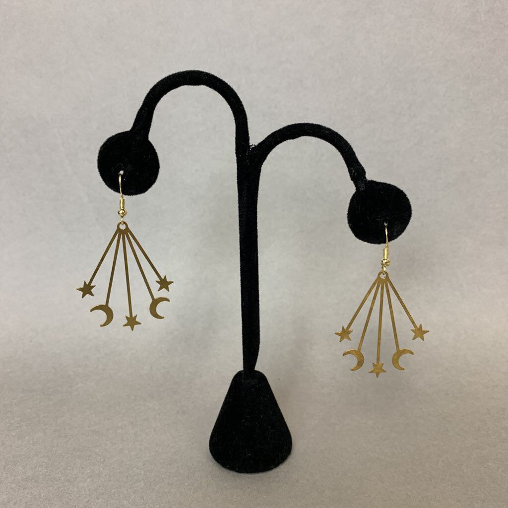 Mooncalf Handmade Goldtone Starburst Earrings