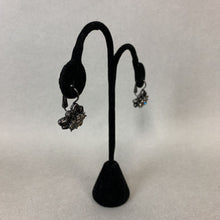 Load image into Gallery viewer, Joan Rivers Gunmetal Rhinestone Flower Earrings

